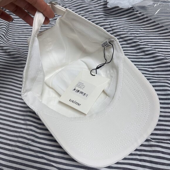 NWT Toteme Logo-Plaque Cotton Baseball Cap Off-white - Picture 2 of 11